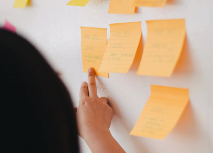 Sticky notes on wall